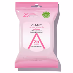 Almay Makeup Remover Cleansing Towelettes Biodegradable Micellar Water Wipes for Sensitive Skin Hypoallergenic Cruelty Fragr ...