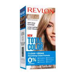 Revlon Total Color Permanent Hair Color, Clean and Vegan, 100% Gray Coverage Hair Dye, 81 Medium Ash Blonde, 5.94 fl oz