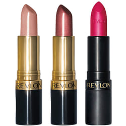 Revlon Super Lustrous 3-Piece Lipstick Gift Set  High Impact  Multi-Finish in Cream  Pearl & Matte  755 Bare It All (Cream)  610 Gold Pearl Plum (Pear