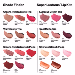 REVLON Lipstick Set  Super Lustrous 5 Piece Gift Set  Multi-Finish  Cream Pearl & Matte  Pack of 5