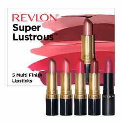 REVLON Lipstick Set  Super Lustrous 5 Piece Gift Set  Multi-Finish  Cream Pearl & Matte  Pack of 5