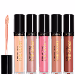 REVLON Lip Gloss Set Super Lustrous 5 Piece Gift Set Non-Sticky High Shine Cream & Pearl Finishes