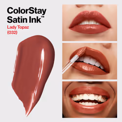 Revlon Liquid Lipstick  Lip Makeup  ColorStay Satin Ink  Longwear Rich Lip Colors  Formulated with Black Currant Seed Oil  032 Lady Topaz  0.17 Fl Oz