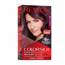 Revlon New ColorSilk Beautiful Permanent Hair Color, No Mess Formula, 34 Deep Burgundy, 1 Pack