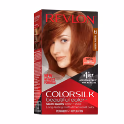Revlon New ColorSilk Beautiful Permanent Hair Color, No Mess Formula, 42 Medium Auburn, 1 Pack