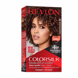 Revlon New ColorSilk Beautiful Permanent Hair Color, No Mess Formula, 43 Medium Golden Brown, 1 Pack