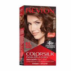 Revlon New ColorSilk Beautiful Permanent Hair Color, No Mess Formula, 46 Medium Golden Chestnut Brown, 1 Pack