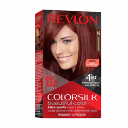 Revlon New ColorSilk Beautiful Permanent Hair Color, No Mess Formula, 49 Auburn Brown, 1 Pack