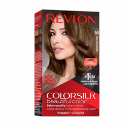Revlon New ColorSilk Beautiful Permanent Hair Color, No Mess Formula, 50 Light Ash Brown, 1 Pack