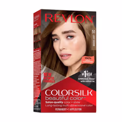 Revlon New ColorSilk Beautiful Permanent Hair Color, No Mess Formula, 51 Light Brown, 1 Pack