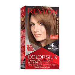 Revlon New ColorSilk Beautiful Permanent Hair Color, No Mess Formula, 54 Light Golden Brown, 1 Pack