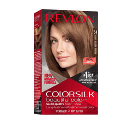 Revlon New ColorSilk Beautiful Permanent Hair Color, No Mess Formula, 54 Light Golden Brown, 1 Pack