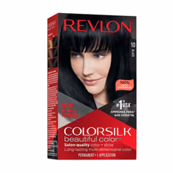 Revlon New ColorSilk Beautiful Permanent Hair Color, No Mess Formula, 10 Black, 1 Pack
