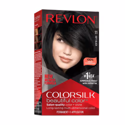 Revlon New ColorSilk Beautiful Permanent Hair Color, No Mess Formula, 11 Soft Black, 1 Pack