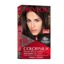 Revlon New ColorSilk Beautiful Permanent Hair Color, No Mess Formula, 20 Brown Black, 1 Pack