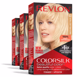 Revlon Permanent Hair Color Permanent Blonde Hair Dye Colorsilk with 100% Gray Coverage Ammonia-Free Keratin and Amino Ac ...