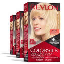 Revlon Permanent Hair Color  Permanent Blonde Hair Dye  Colorsilk with 100% Gray Coverage  Ammonia-Free  Keratin and Amino Acids  Blonde Shades (Pack