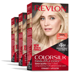 Revlon Permanent Hair Color  Permanent Blonde Hair Dye  Colorsilk with 100% Gray Coverage  Ammonia-Free  Keratin and Amino Acids  Blonde Shades (Pack