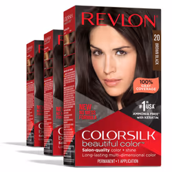Revlon Permanent Hair Color Permanent Brown Hair Dye Colorsilk with 100% Gray Coverage Ammonia-Free Keratin and Amino Aci ...