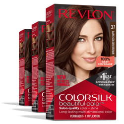 Revlon Permanent Hair Color  Permanent Brown Hair Dye  Colorsilk with 100% Gray Coverage  Ammonia-Free  Keratin and Amino Acids  Brown Shades (Pack of
