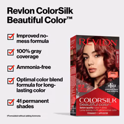 Revlon Permanent Hair Color  Permanent Red Hair Dye  Colorsilk with 100% Gray Coverage  Ammonia-Free  Keratin and Amino Acids  Red Shades (Pack of 3)