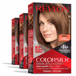 Revlon Permanent Hair Color Permanent Brown Hair Dye Colorsilk with 100% Gray Coverage Ammonia-Free Keratin and Amino Aci ...