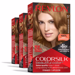 Revlon Permanent Hair Color Permanent Brown Hair Dye Colorsilk with 100% Gray Coverage Ammonia-Free Keratin and Amino Aci ...