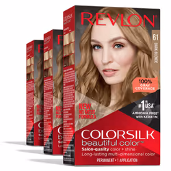 Revlon Permanent Hair Color Permanent Blonde Hair Dye Colorsilk with 100% Gray Coverage Ammonia-Free Keratin and Amino Ac ...