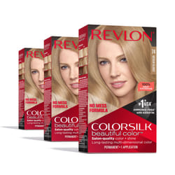 Revlon Permanent Hair Color  Permanent Blonde Hair Dye  Colorsilk with 100% Gray Coverage  Ammonia-Free  Keratin and Amino Acids  Blonde Shades (Pack