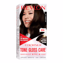 Revlon ColorSilk Tone + Gloss + Care Demi Permanent Hair Color Hair Dye with Leave in Scalp and Hair Serum 2x Shinier 4x S ...