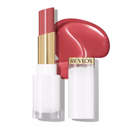 REVLON Super Lustrous Glass Shine Balm  Hydrating Tinted Lipstick  Sheer  Glossy Shiny Finish  005 Glossed Up Rose  0.11 oz