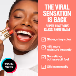 REVLON Super Lustrous Glass Shine Balm  Hydrating Tinted Lipstick  Sheer  Glossy Shiny Finish  007 Glazed Mauve  0.11 oz