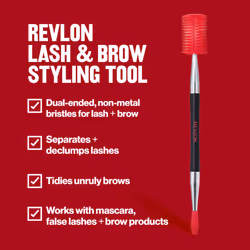 Revlon Lash & Brow Styling Tool  Dual Ended Eyelash Separator & Eyebrow Brush Spoolie  Works with Mascara & Brow Makeup  1 count