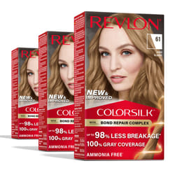 Revlon ColorSilk with Bond Repair Complex  Blonde Permanent Hair Color  100% Gray Coverage  Ammonia Free Hair Dye  Vegan Keratin  61 Dark Blonde (Pack