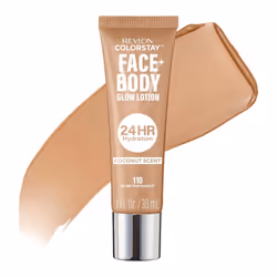 Revlon ColorStay Face Body Glow Lotion Hydrating Glow Moisturizer 24HR Hydration Illuminating Luminizing Shimmer 110 Glow Th ...