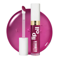 REVLON Super Lustrous Glimmer Lip Oil  Moisturizing & Tinted  Shiny Finish  Made with Plant-Based Squalane  006 Plum Pop  0.13 fl oz