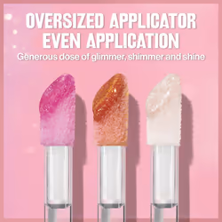 REVLON Super Lustrous Glimmer Gloss Gift Set  3-Piece  Non-Sticky Lip Makeup  Plant-Based Glitter  High-Shine Finish  008 Rose Glow  005 Glazed Almond