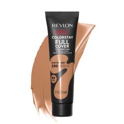 Revlon ColorStay Full Cover Longwear Matte Foundation  Heat & Sweat Resistant Lightweight Face Makeup  Natural Tan (330)  1.0 oz