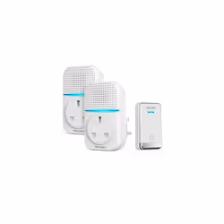 TECKNET Self-Powered Doorbell, Waterproof Twin Wireless Doorbell No Battery Required Push Button Plug Through Cordless Door C ...
