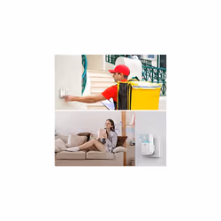 TECKNET Self-Powered Doorbell, Waterproof Twin Wireless Doorbell No Battery Required Push Button Plug Through Cordless Door Chime