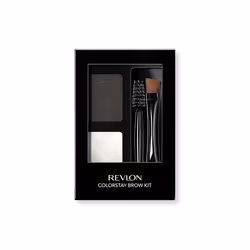 Revlon ColorStay Brow Kit, Eyebrow mascara, Soft Black, Step 1: Use the angled brow brush to apply the pomade in short stroke ...