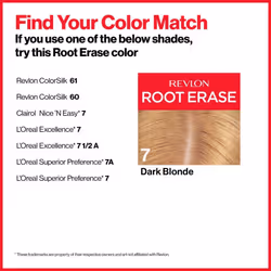 Permanent Hair Color by Revlon  Permanent Hair Dye  At-Home Root Ease with Applicator Brush for Multiple Use  100% Gray Coverage  Dark Blonde (7)  3.2