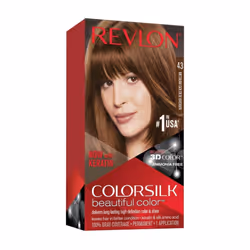 Revlon Colorsilk Beautiful Color Permanent Hair Dye with Keratin 100% Gray Coverage Ammonia Free 43 Medium Golden Brown