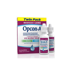Opcon-A Eye Allergy Relief DropsâAntihistamine and Redness Reliever Eye Dropsâfrom Bausch + Lomb â 0.5 FL OZ (15 mL) Twin Pack (Pack of 2)