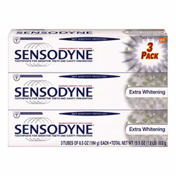 Sensodyne 24/7 Sensitivity Protection Extra Whitening Toothpaste  6.5 Ounce Tubes (Pack of 3)