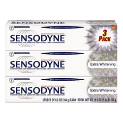Sensodyne 24/7 Sensitivity Protection Extra Whitening Toothpaste  6.5 Ounce Tubes (Pack of 3)