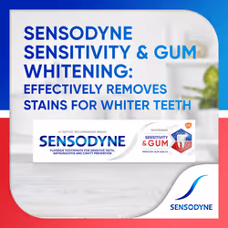 Sensodyne Sensitivity & Gum Whitening Toothpaste  Toothpaste for Sensitive Teeth & Gum Problems  3.4 Ounces (Pack of 3)