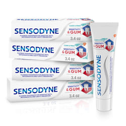 Sensodyne Sensitivity & Gum Sensitive Toothpaste for Gingivitis  Sensitive Teeth Treatment  Clean & Fresh - 3.4 Ounce (Pack of 4)