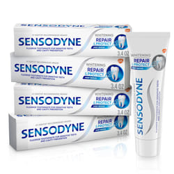 Sensodyne Repair and Protect Whitening Toothpaste  Toothpaste for Sensitive Teeth and Cavity Prevention  3.4 oz (Pack of 4)