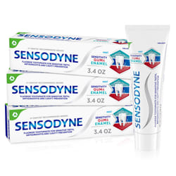 Sensodyne Toothpaste Sensitivity Gum and Enamel  Triple Protection  Refreshing Fluoride Toothpaste  Mint Flavor - 3.4 Ounces x 3